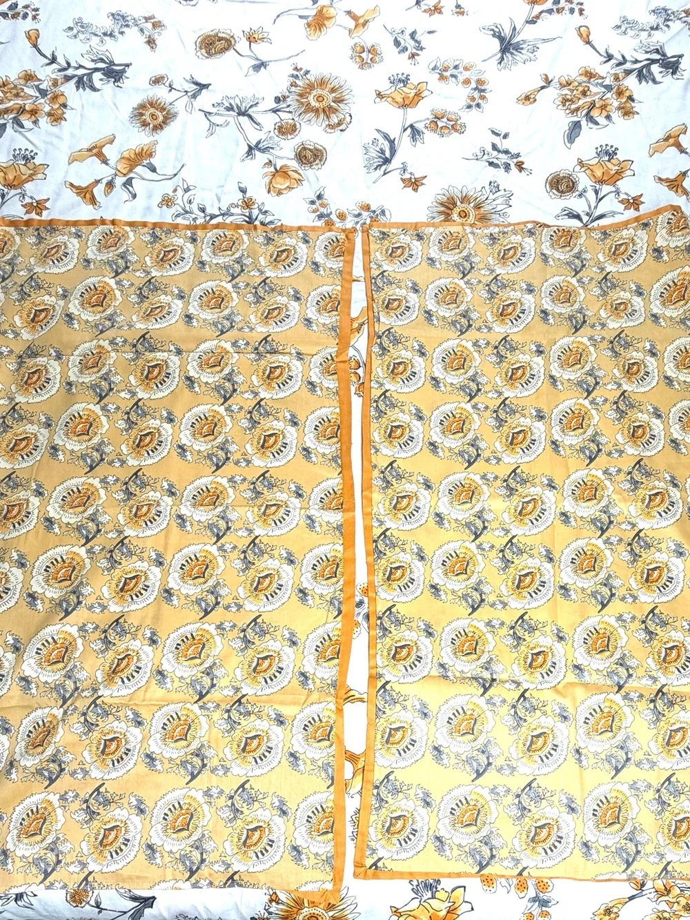 French Connection Home 3-Piece King Duvet Set India Marigold/White 100% Cotton